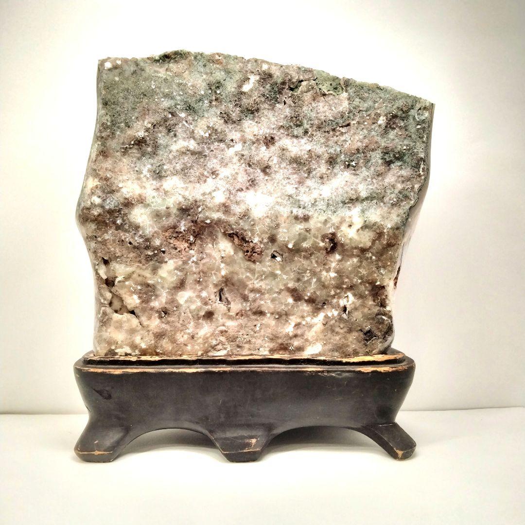 Y329 縁起物 ウルグアイ産 アメジスト 高さ28㎝ 総重量6.9㎏ 唐木台付