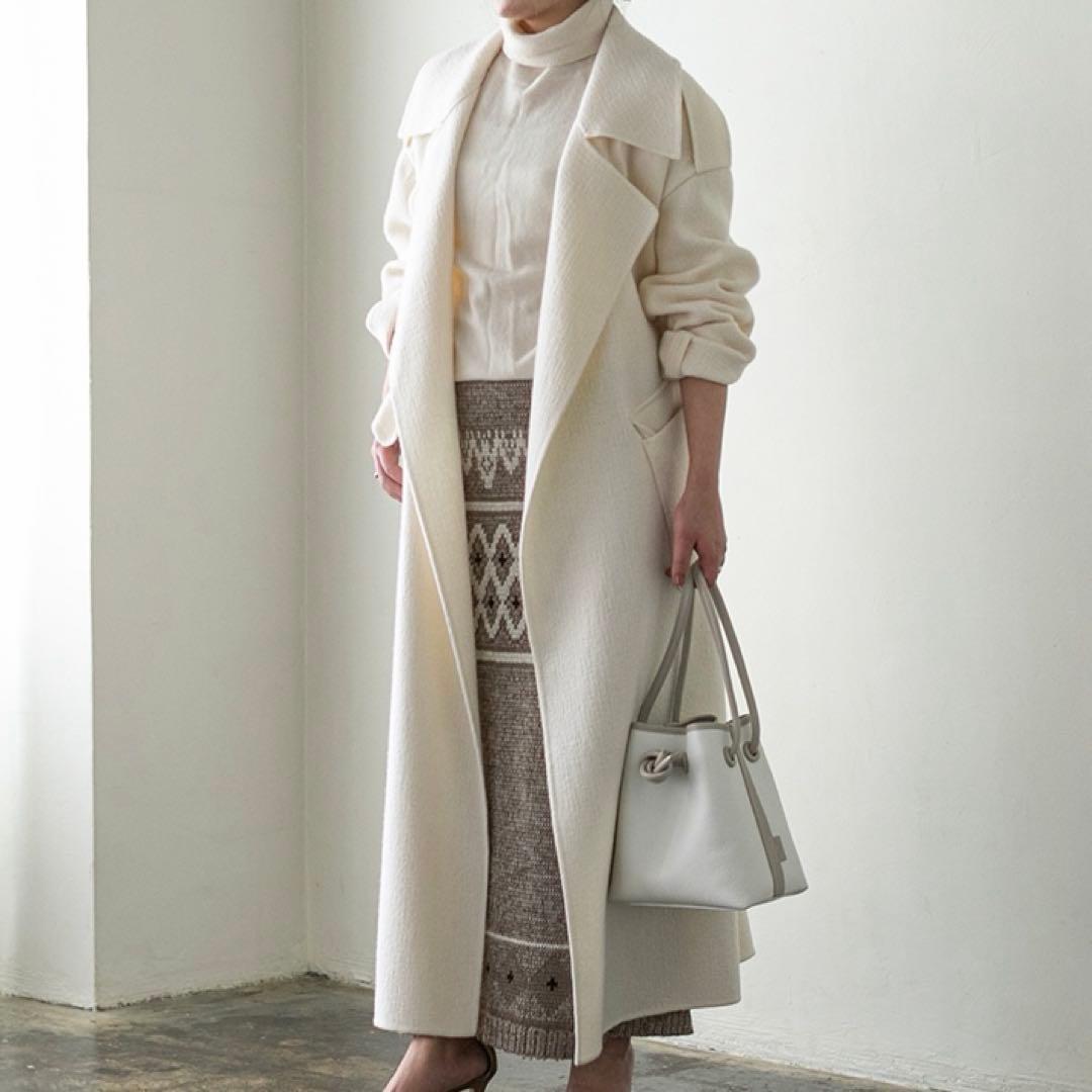 クレーターロングコート　大草直子 ウールリバーコート