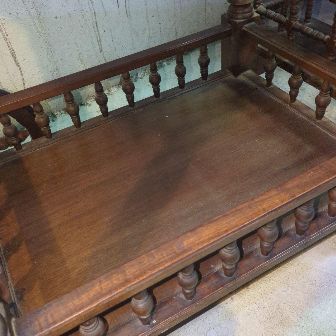 ヴィンテージ 木製キッチンワゴン サービスカート 彫刻