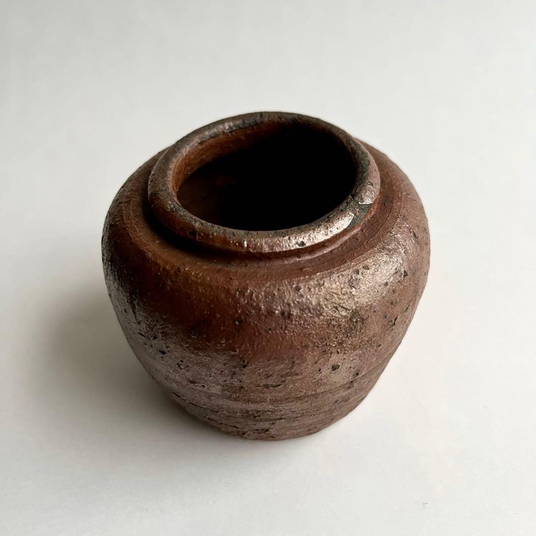 江戸期　古備前　焼締　小壺　お歯黒壺