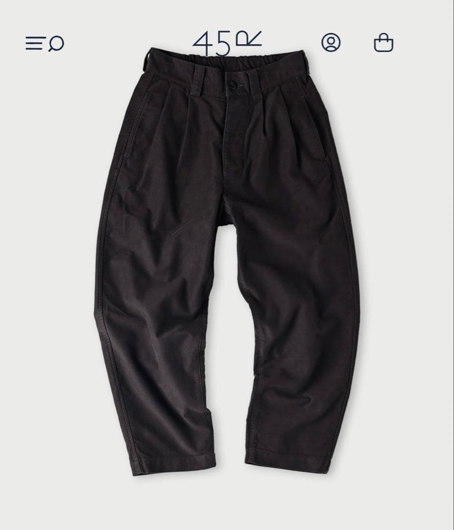 ミントグリーン 45R モールスキンの908ペグトップパンツ