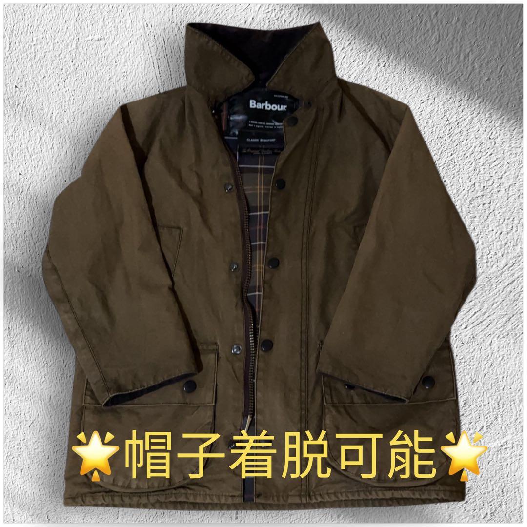 Barbour kids フードライナー付オイルドジャケット