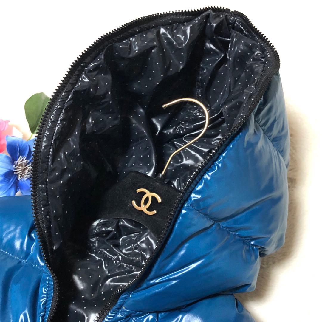 未使用級　デュベティカ　ダウンベスト　リバーシブル　ドット　ライトブルー　40