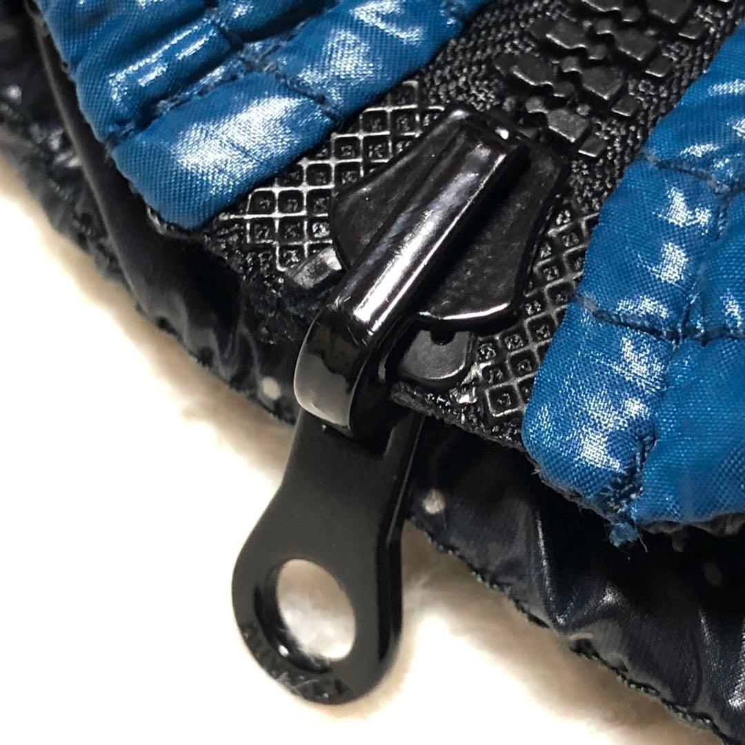 未使用級　デュベティカ　ダウンベスト　リバーシブル　ドット　ライトブルー　40