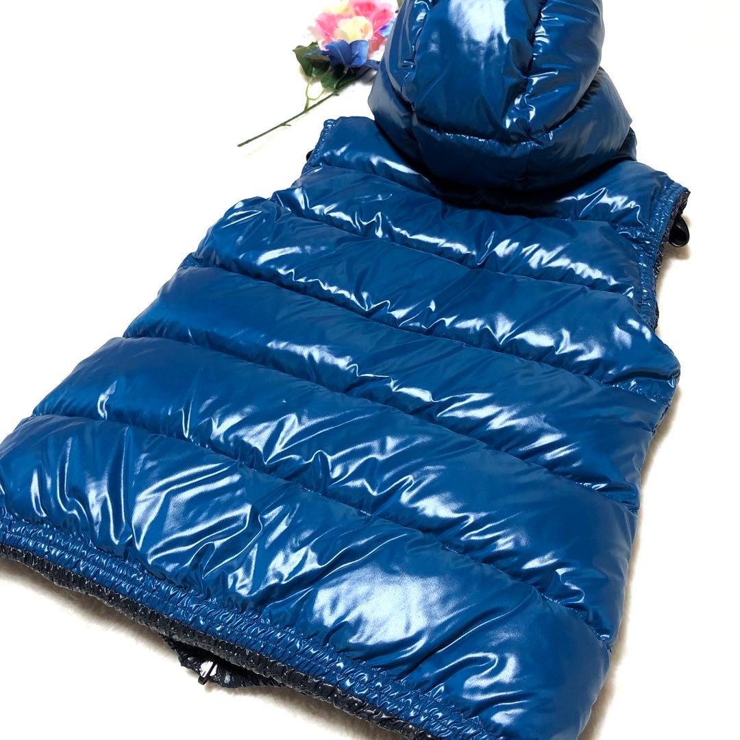 未使用級　デュベティカ　ダウンベスト　リバーシブル　ドット　ライトブルー　40