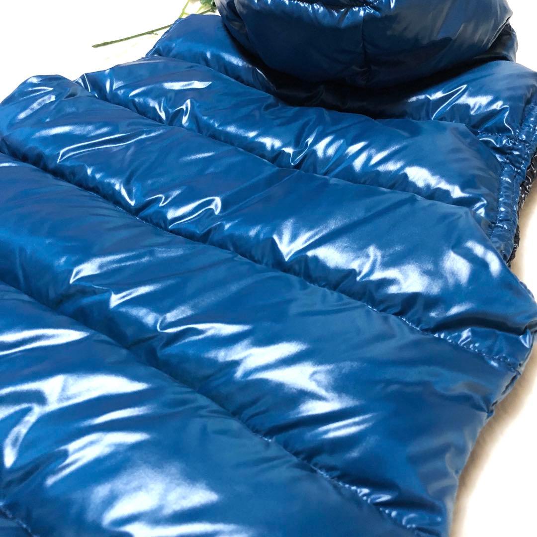 未使用級　デュベティカ　ダウンベスト　リバーシブル　ドット　ライトブルー　40
