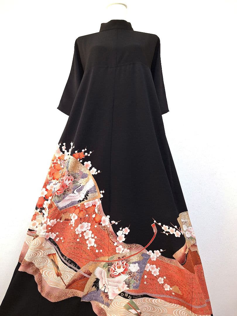 着物リメイクワンピース3647