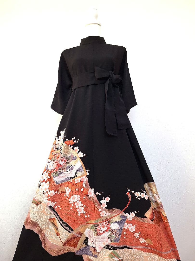 着物リメイクワンピース3647