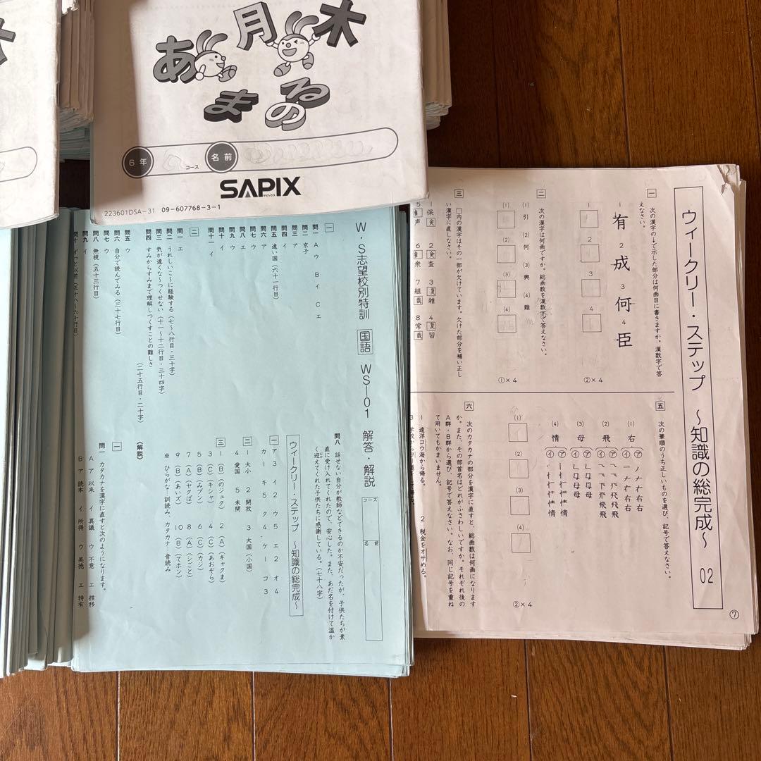 SAPIX 小学6年国語デイリーウィークリーSAPIX一年分