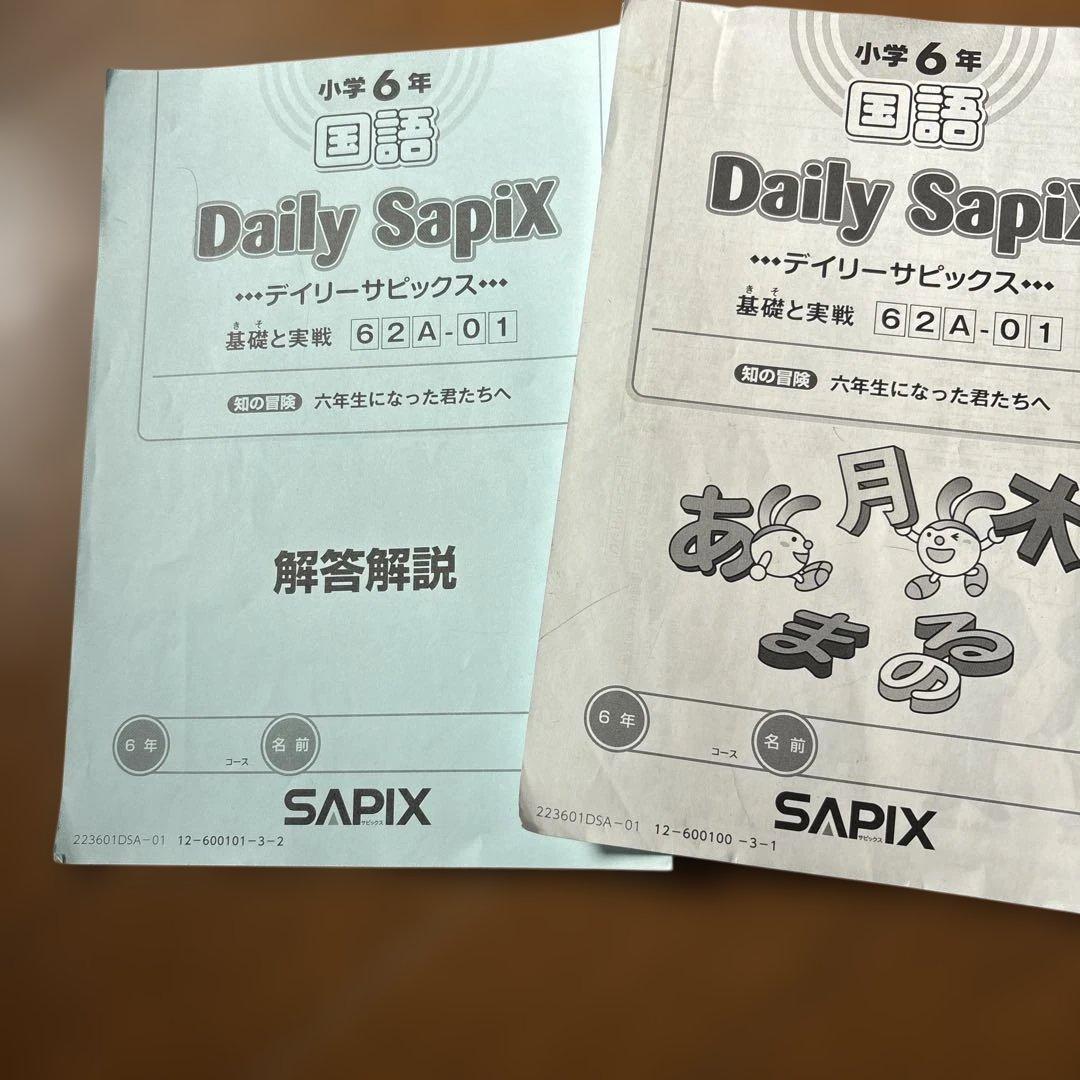 SAPIX 小学6年国語デイリーウィークリーSAPIX一年分