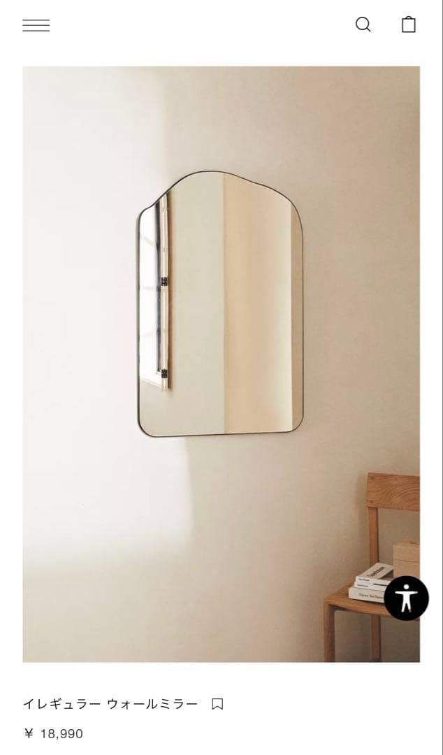 ZARA  イレギュラー ウォールミラー