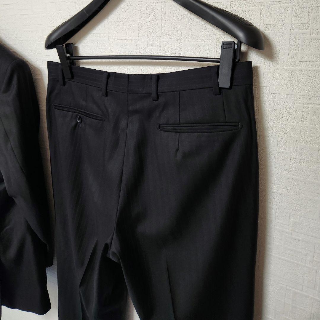 ダーバン　ロロピアーナ　パーソナルオーダー　メンズ　スーツ　ブラック　ストライプ