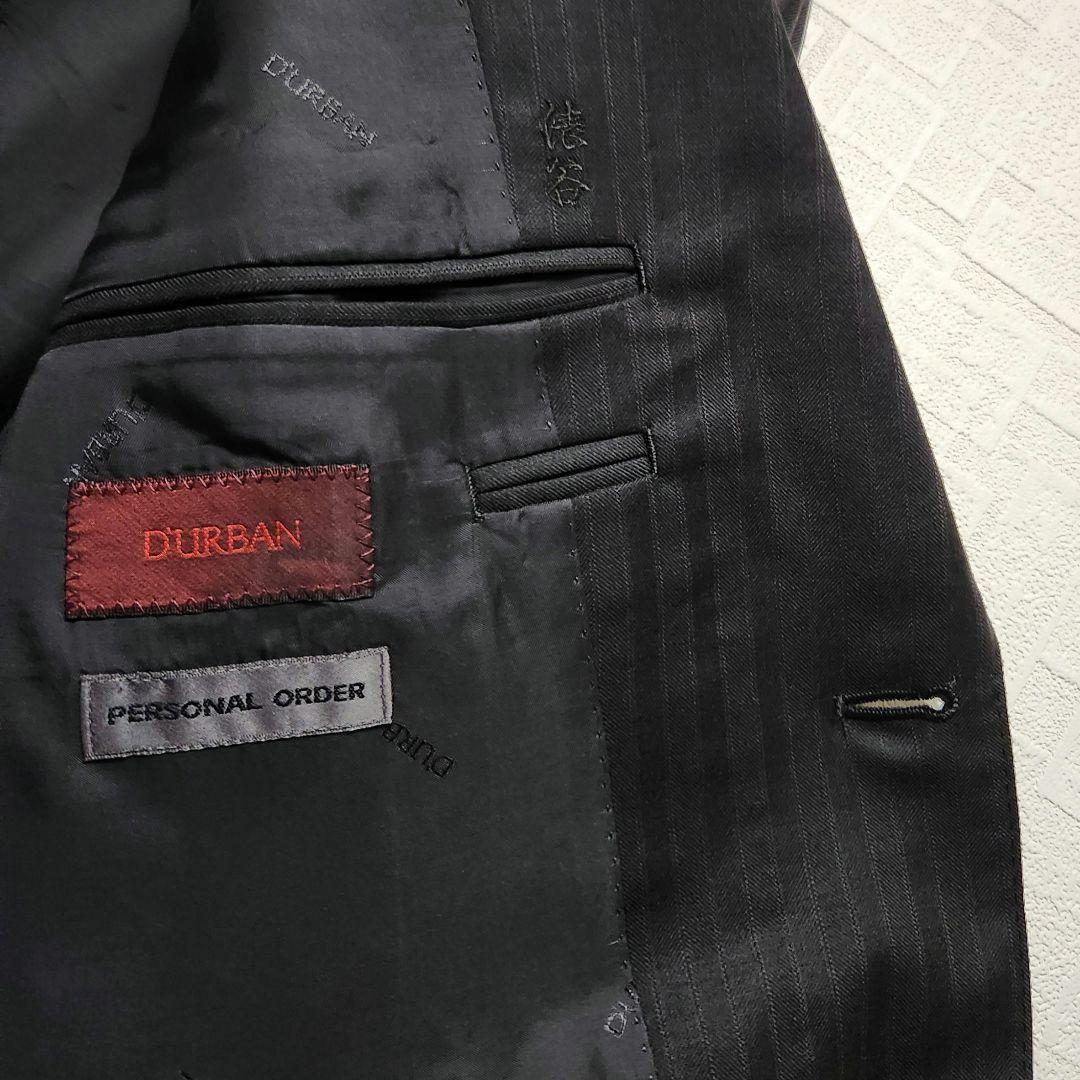 ダーバン　ロロピアーナ　パーソナルオーダー　メンズ　スーツ　ブラック　ストライプ