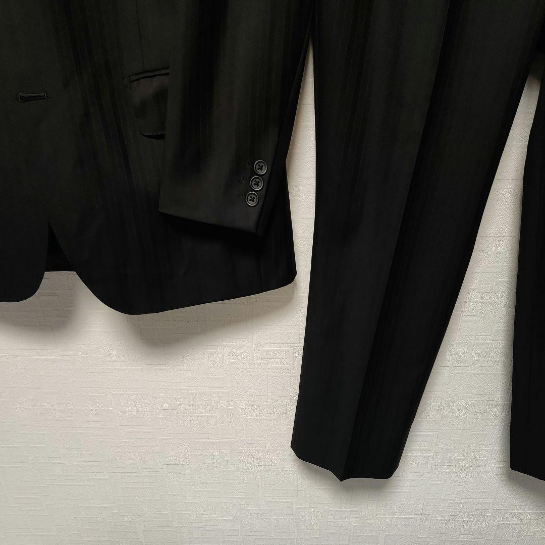 ダーバン　ロロピアーナ　パーソナルオーダー　メンズ　スーツ　ブラック　ストライプ