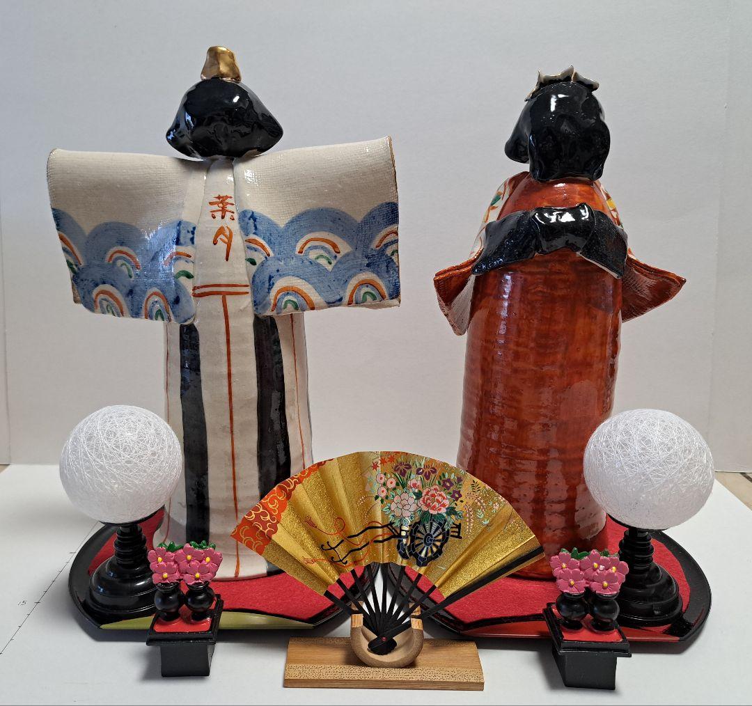 k-⑤ 九谷焼 ひな人形 葉月朋子作 立ち雛大