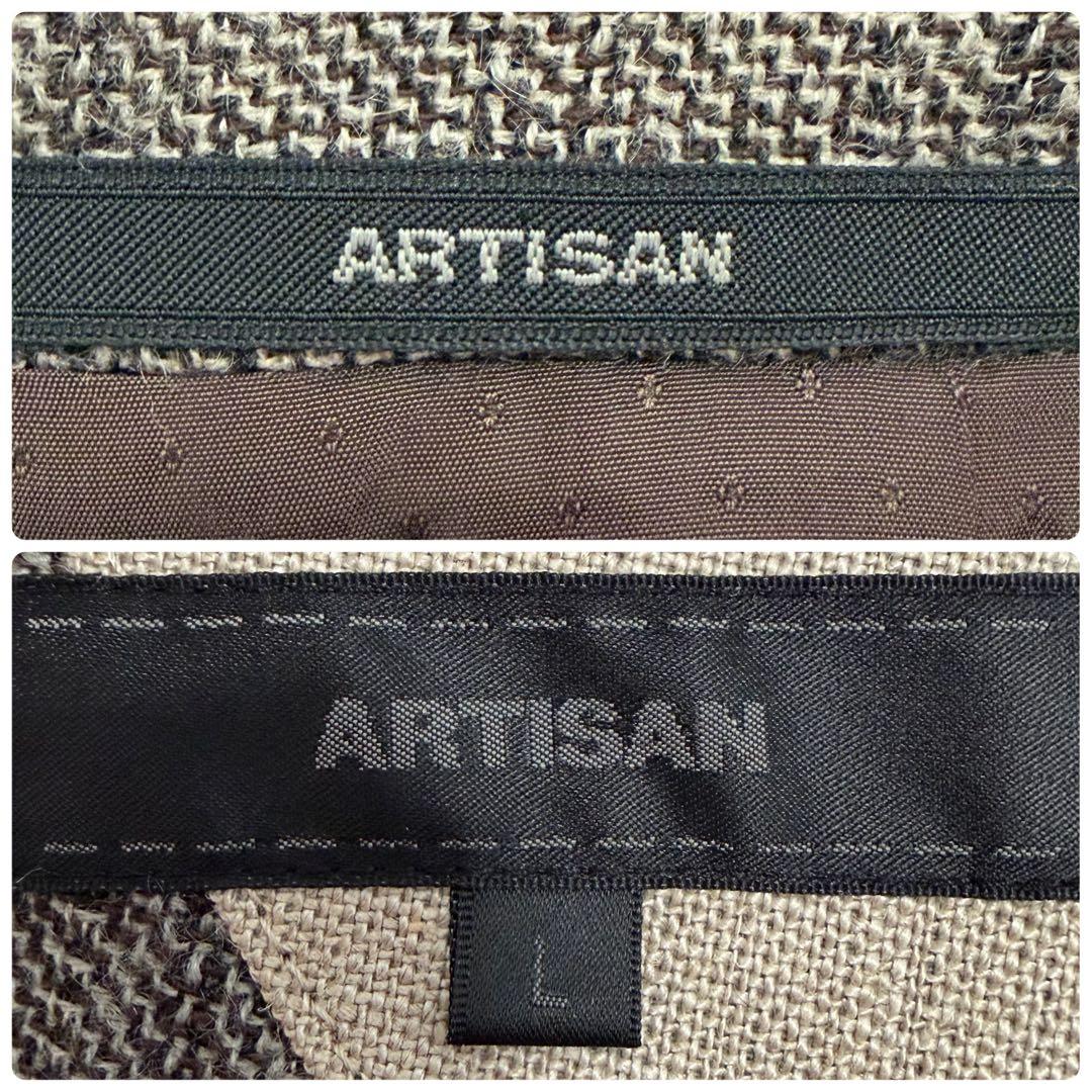 【カシミヤ】アルチザン テーラードジャケット モヘア シルク L グレー 本切迫