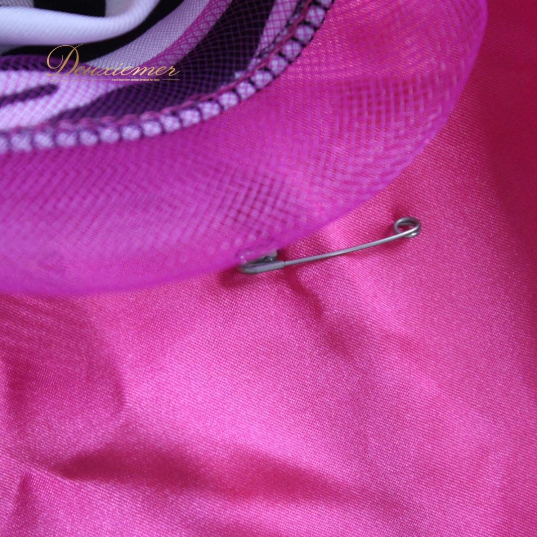 【社交ダンス衣装】ワンピース ドレス ラテン 黒 白 マゼンダピンク ブラック