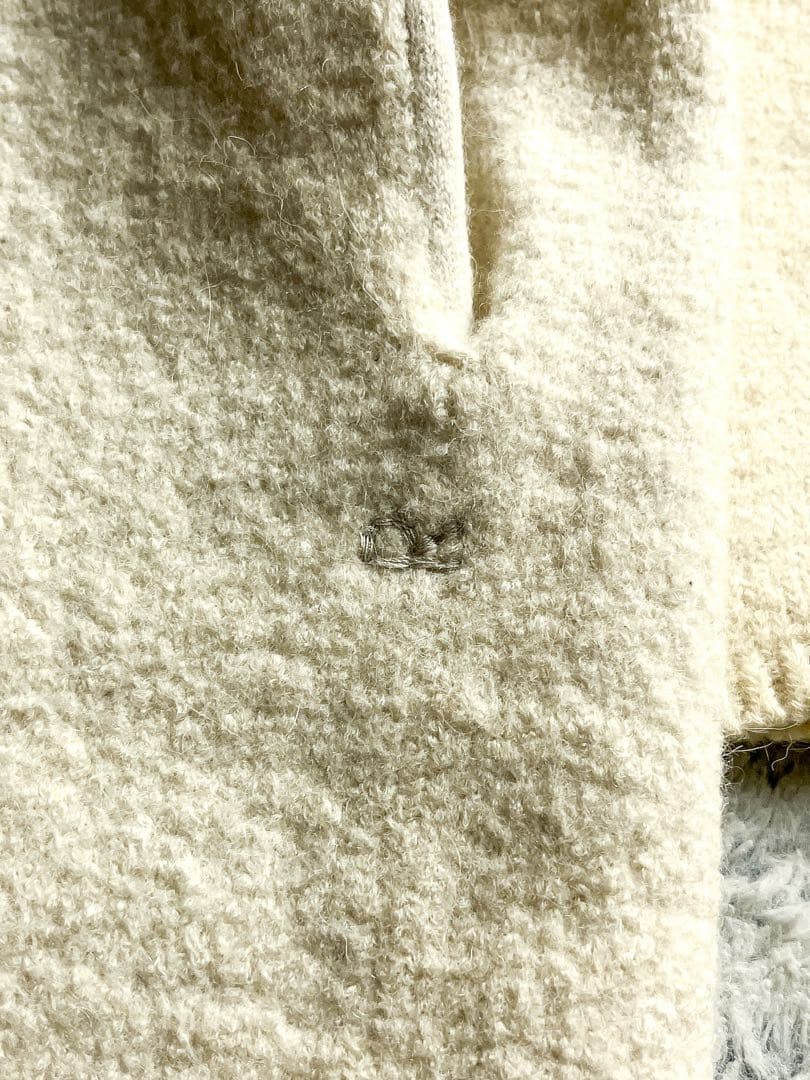 【45R】45rpm フロートアルパカ縮絨ステンカラーコート ニットコート 2