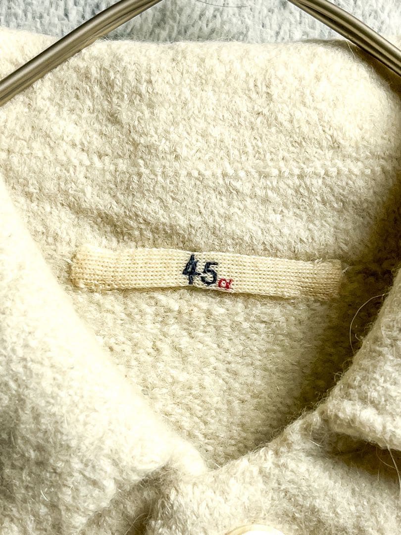 【45R】45rpm フロートアルパカ縮絨ステンカラーコート ニットコート 2