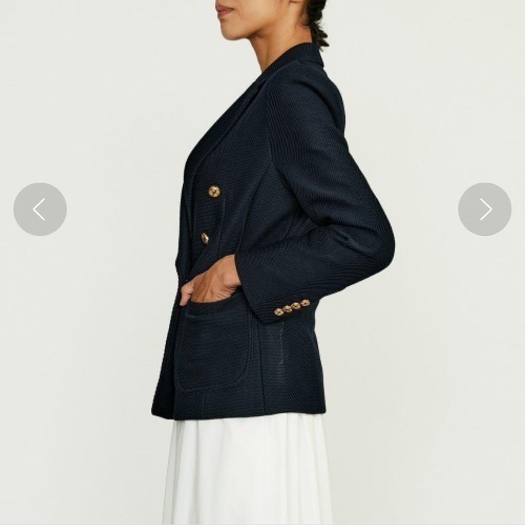 【Sov.】ラッセルメッシュダブルジャケット　38 ネイビー