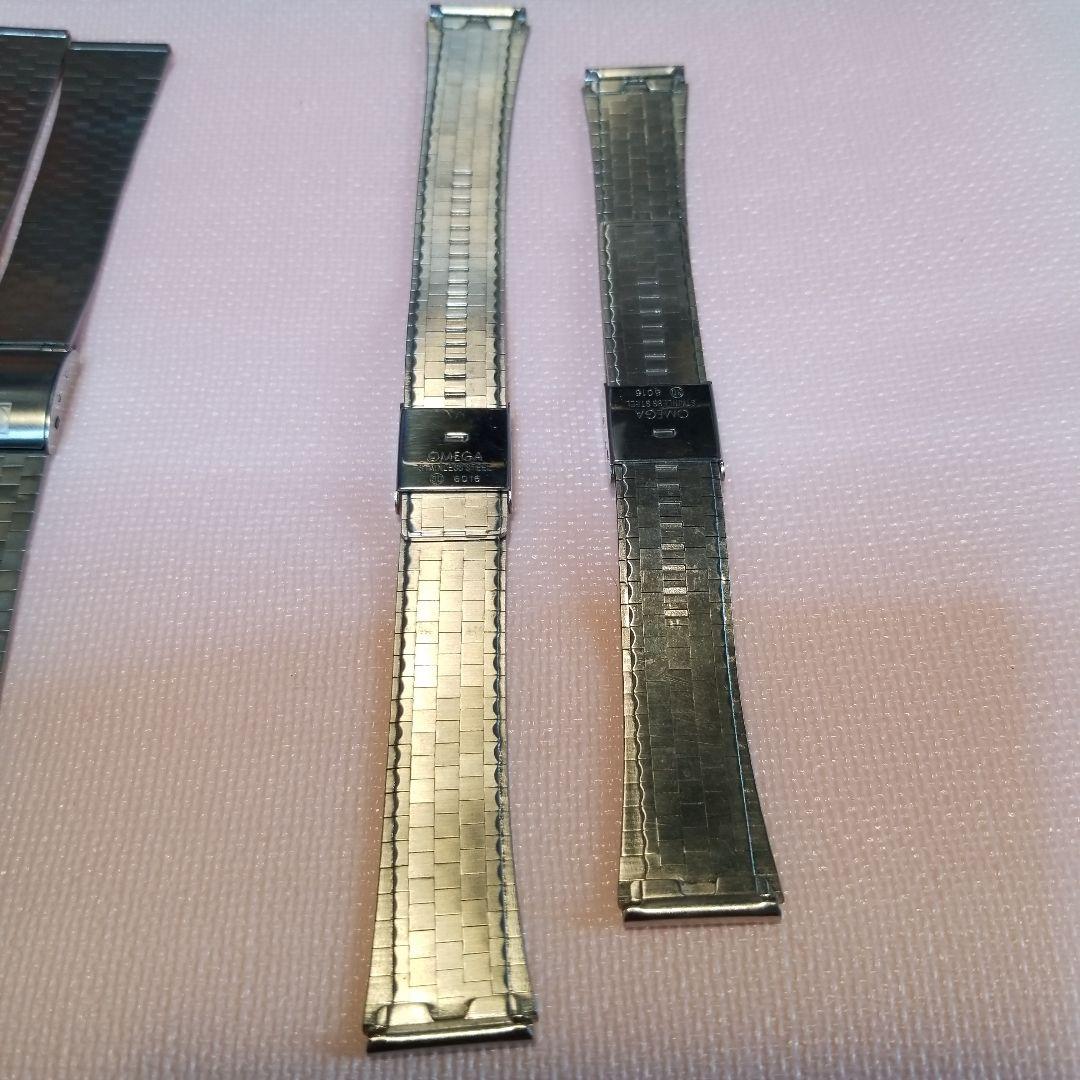 OMEGAステンレススチール チェックパターン 金属ベルト 4本セット