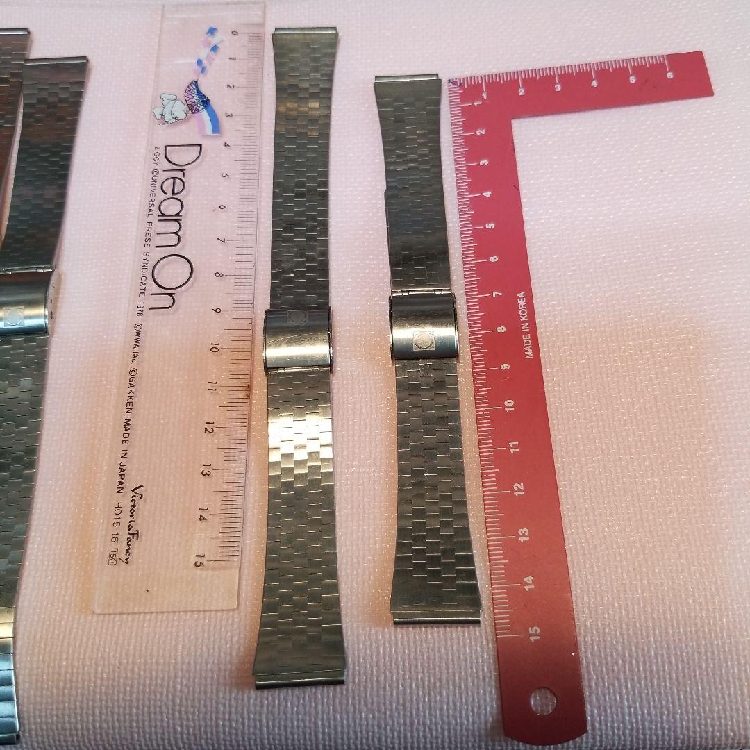 OMEGAステンレススチール チェックパターン 金属ベルト 4本セット