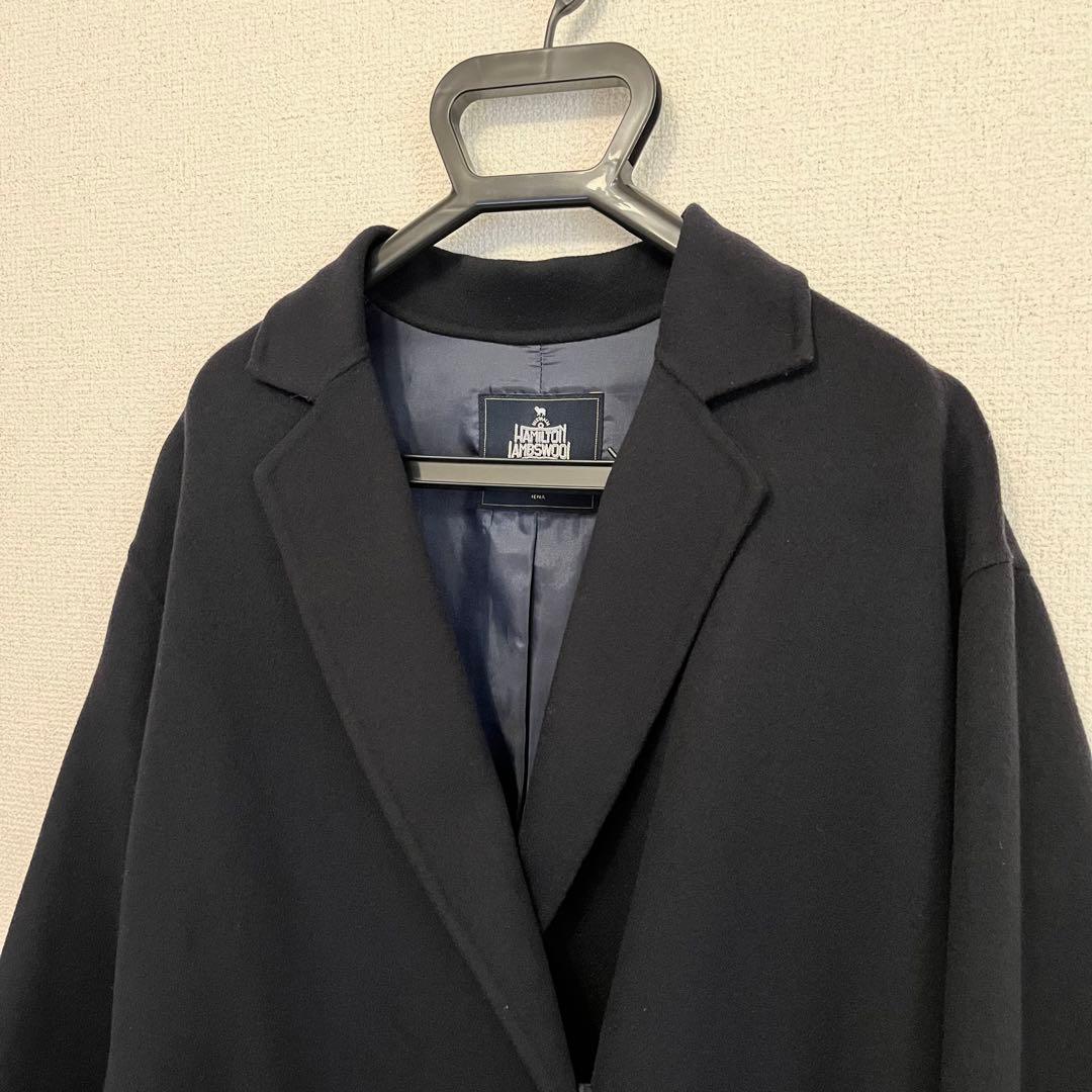 【美品】2022AW スローブイエナ ハミルトンダブルフェイスウール ネイビー