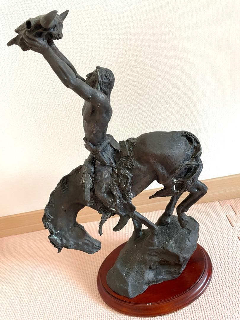 バックマッケイン　インディアン　ブロンズ製 騎馬像 彫刻　アンティーク