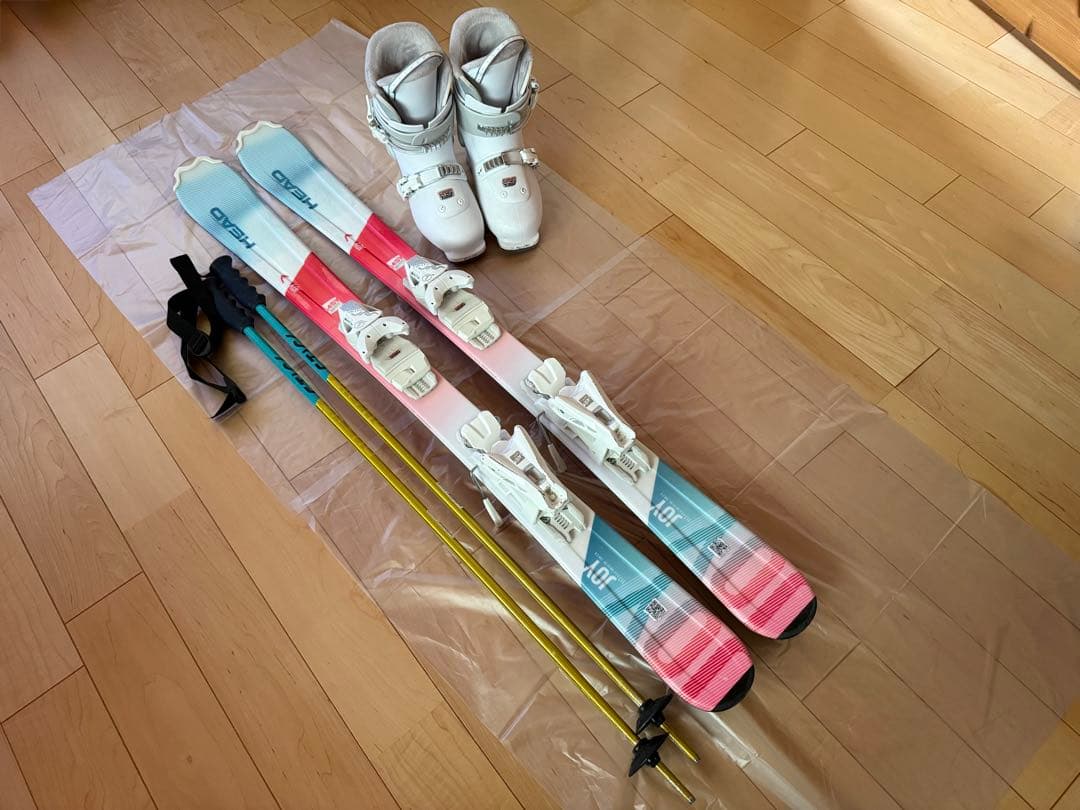 【3点セット】HEADスキー板117㎝ブーツ21.5cmVolklストック95㎝