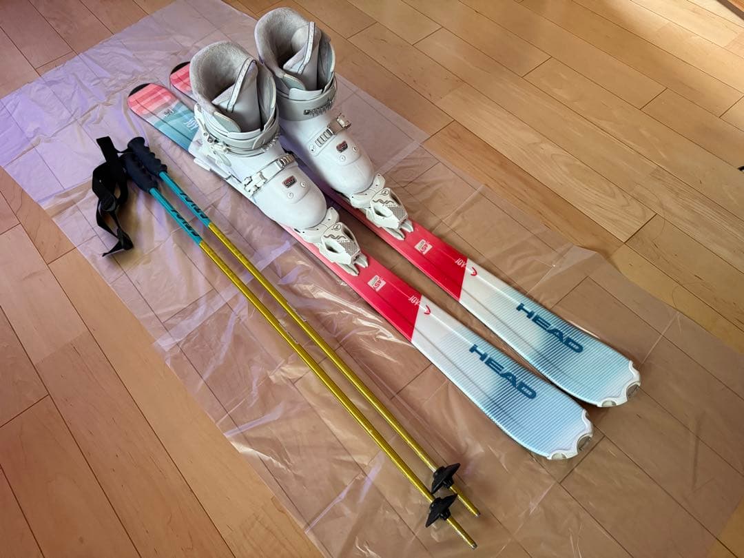 【3点セット】HEADスキー板117㎝ブーツ21.5cmVolklストック95㎝