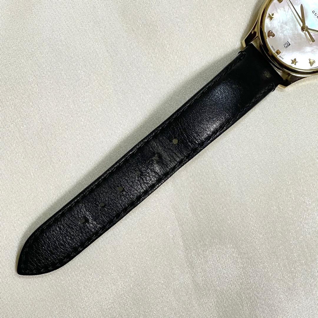美品 GUCCI グッチ 126.5 腕時計 デイト シェル レディース