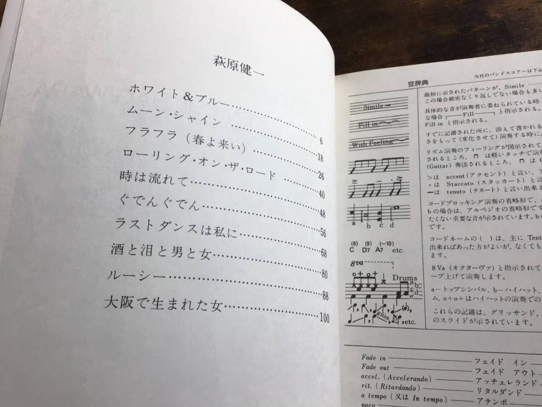 ★美品/未使用新古品/楽譜/萩原健一/WHITE&BLUE/バンドスコア