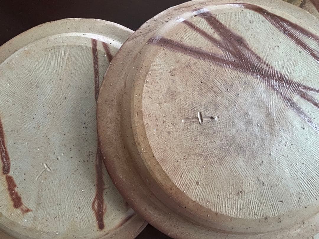 備前焼 丸皿6客揃 稲荷作 共箱・銘あり