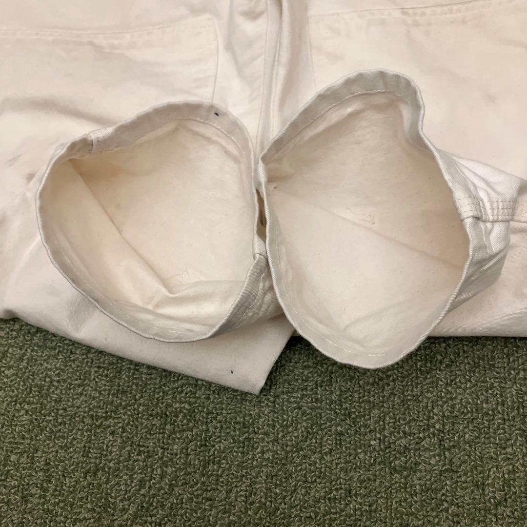 【良個体】00s Dickies ダブルニー 白 ペインターパンツ ボロ ペンキ