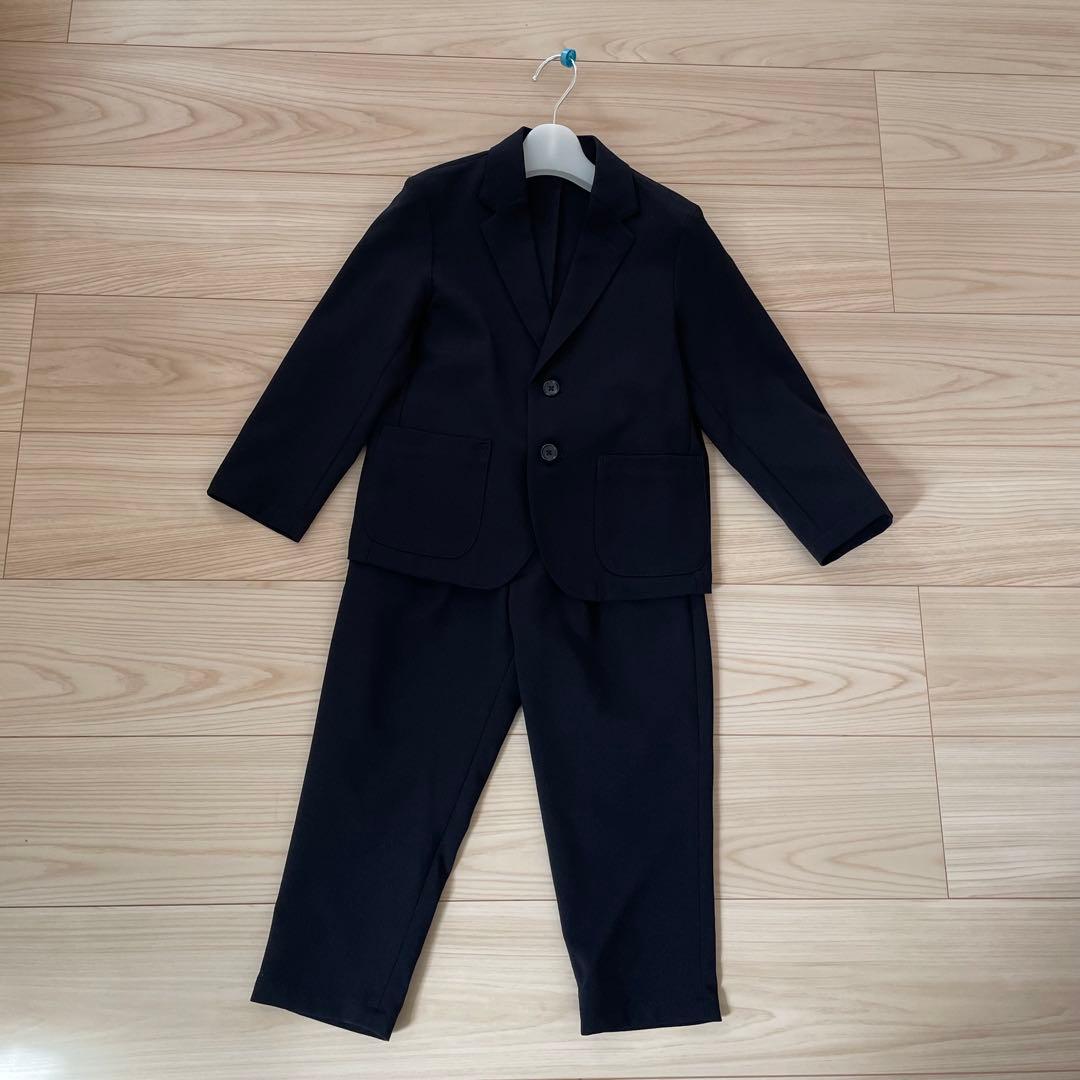 ショパン　入学式　男の子 120 ストレッチスーツ　ネイビー　シャツセット