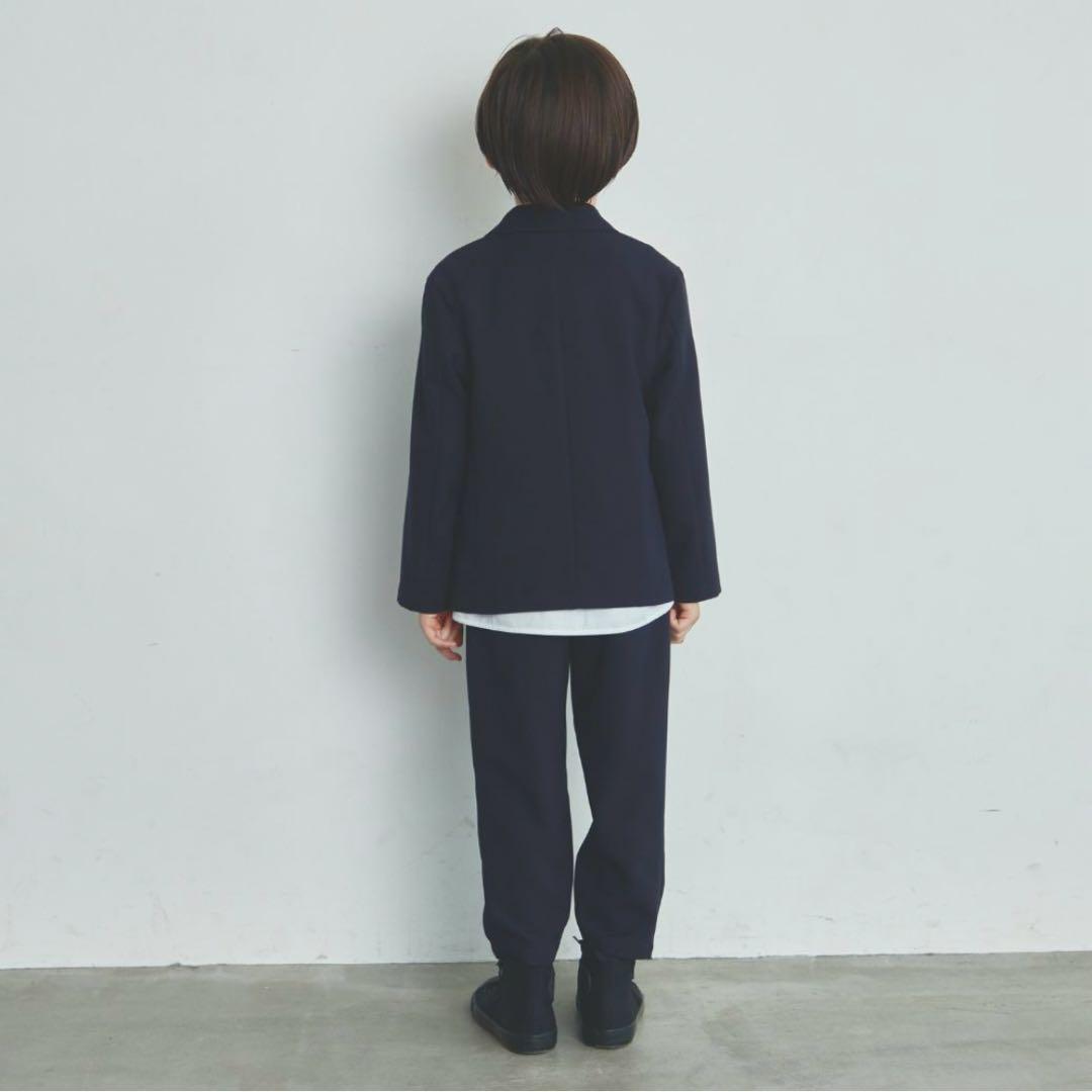 ショパン　入学式　男の子 120 ストレッチスーツ　ネイビー　シャツセット