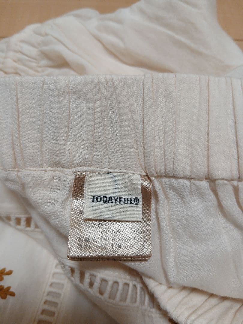 パンツ todayful embroidery patchwork trousers