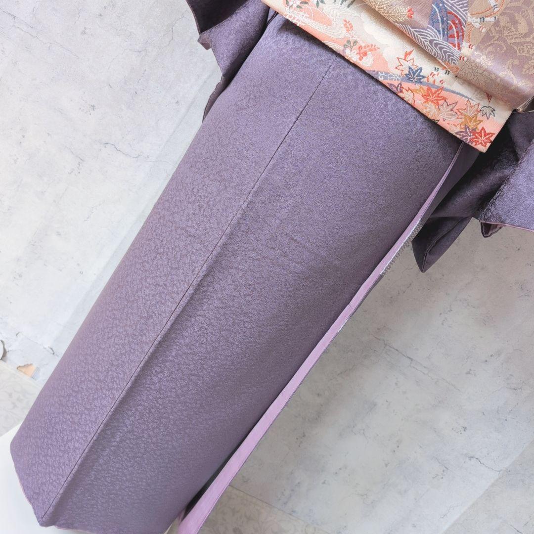 訪問着　フルセット　着物　付け下げ　正絹　絞り　紫　C2