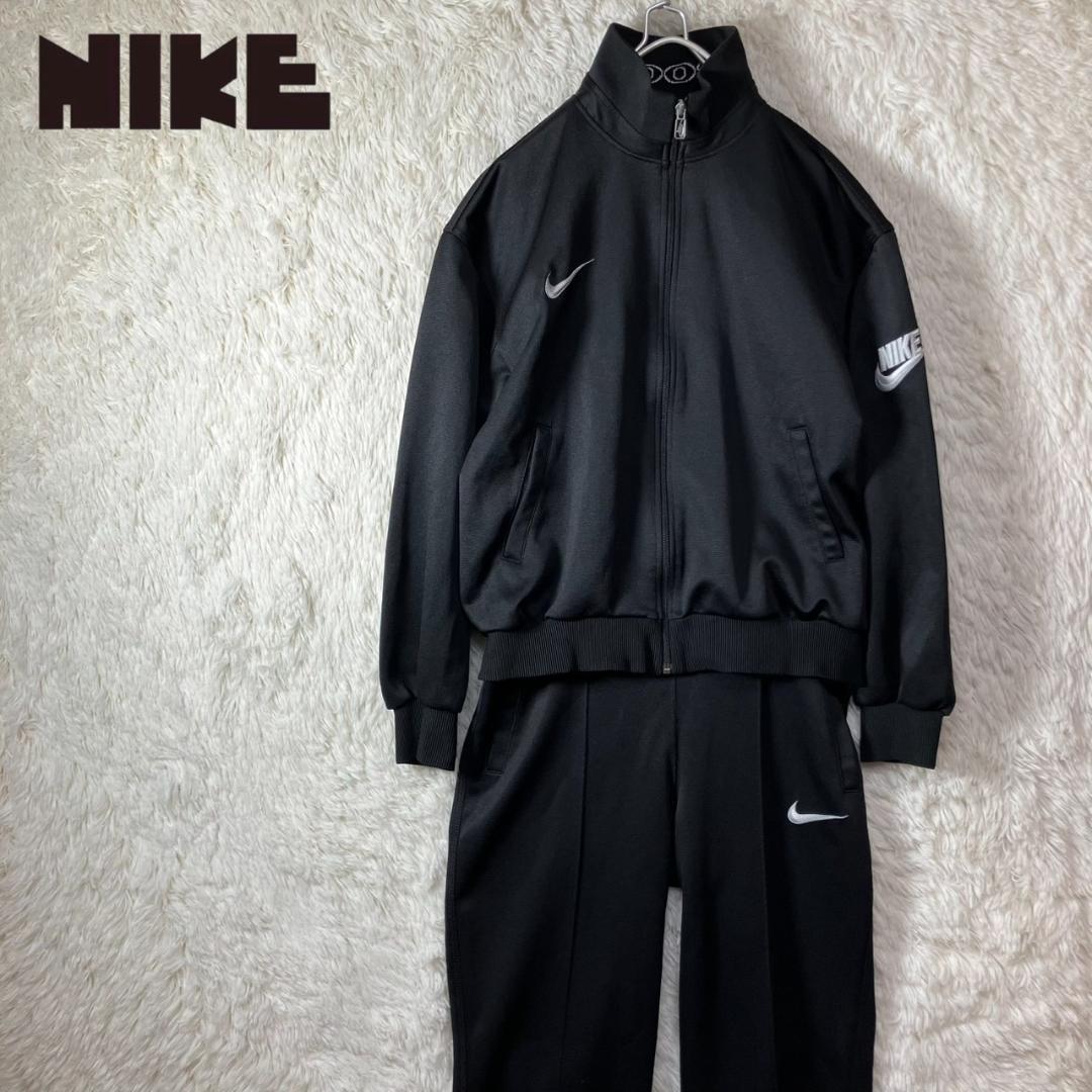 90s 美品 ナイキ 白タグ セットアップジャージ 上下 刺繍ロゴ 日本製 XL