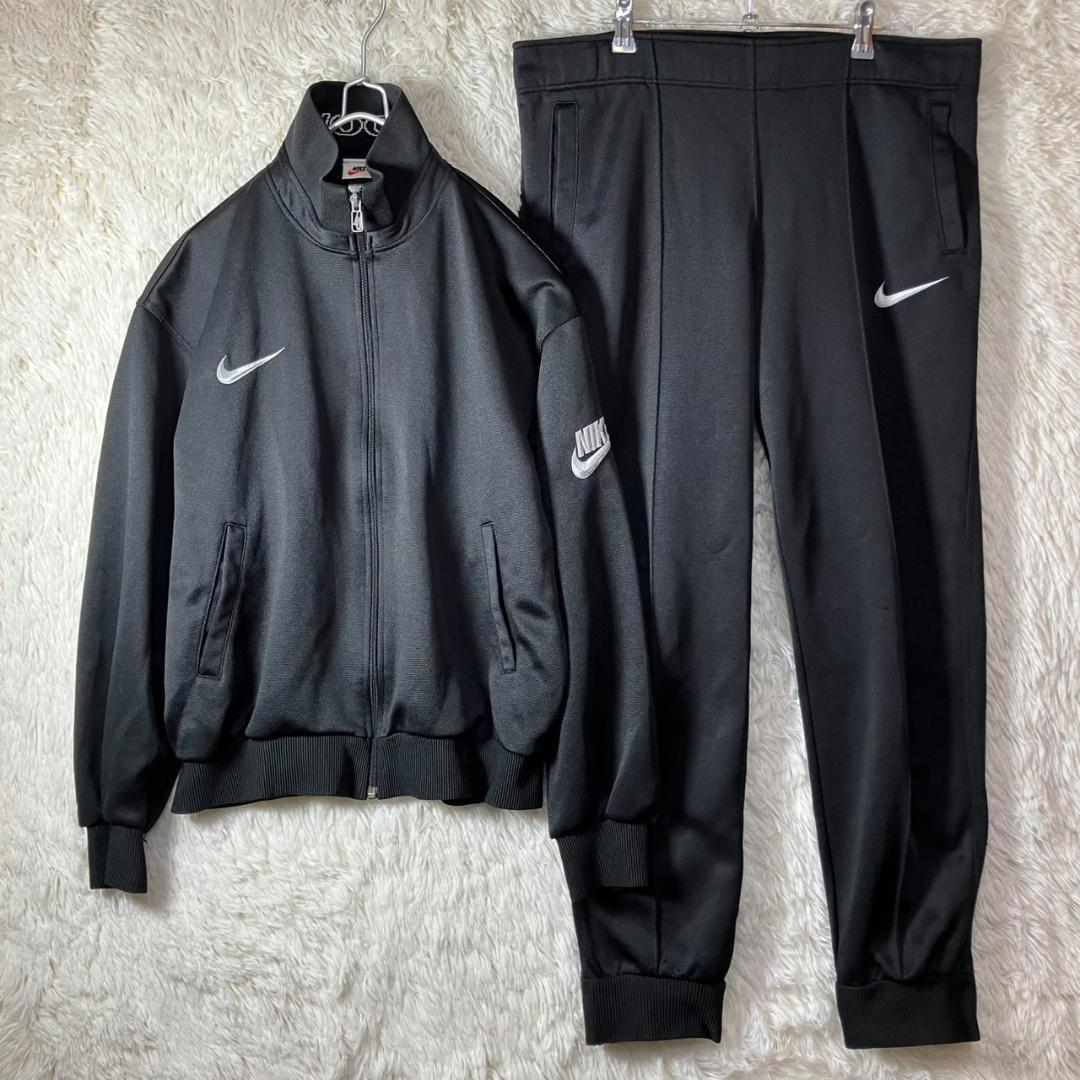 90s 美品 ナイキ 白タグ セットアップジャージ 上下 刺繍ロゴ 日本製 XL