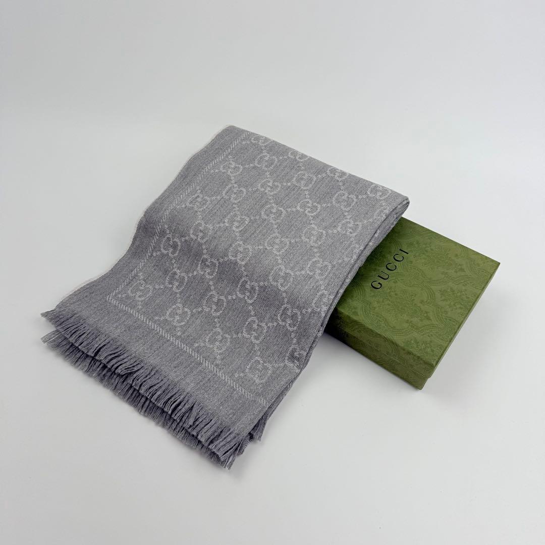 【極美品】GUCCI グッチ GG リバーシブルマフラー ユニセックス