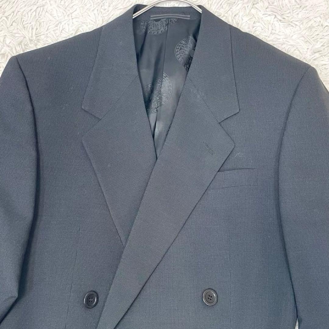 極美品✨ヴェルサーチ スーツ セットアップ ダブル 裏地メデューサ 総柄 黒