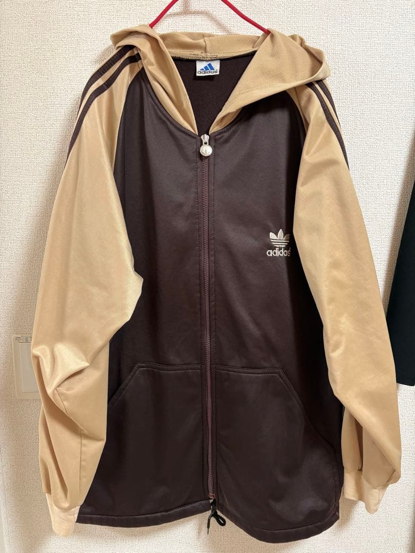 超希少　90S adidasミックスロゴ　トラックジャケット　ブラウンベージュ