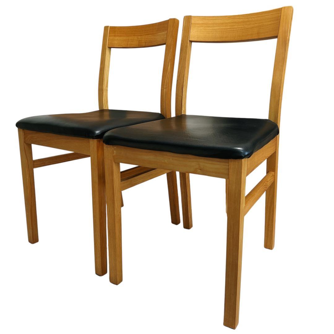 タモ材 無印良品 良品計画 椅子 ダイニングチェア 2脚セット