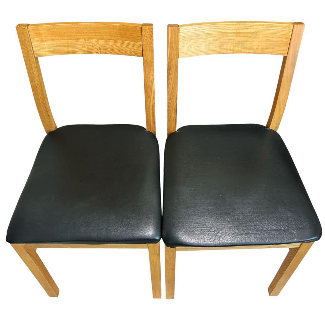 タモ材 無印良品 良品計画 椅子 ダイニングチェア 2脚セット