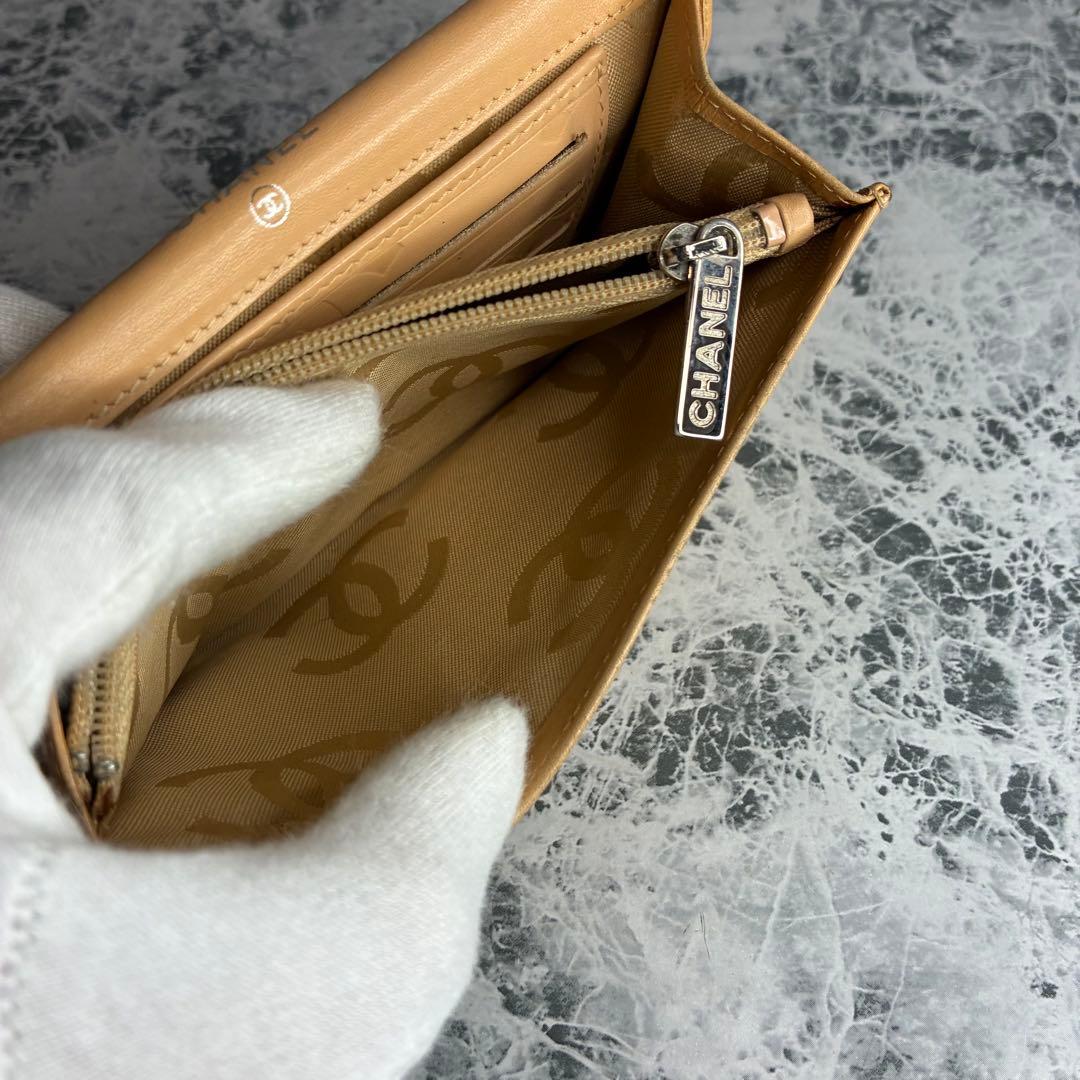 ✨CHANEL✨　シャネル　折り財布　カンボンライン　ケース　カードケース