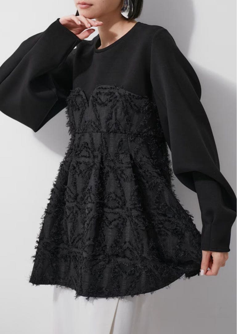 <アダムエロペ> ジャカードビスチェコンビプルオーバー