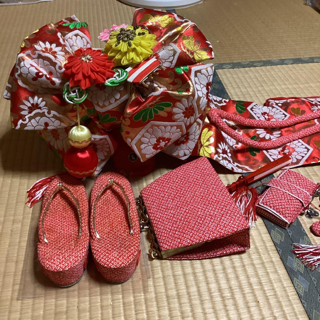 らいすです。七五三　7歳フルセット　帯幅19センチ　草履21センチ