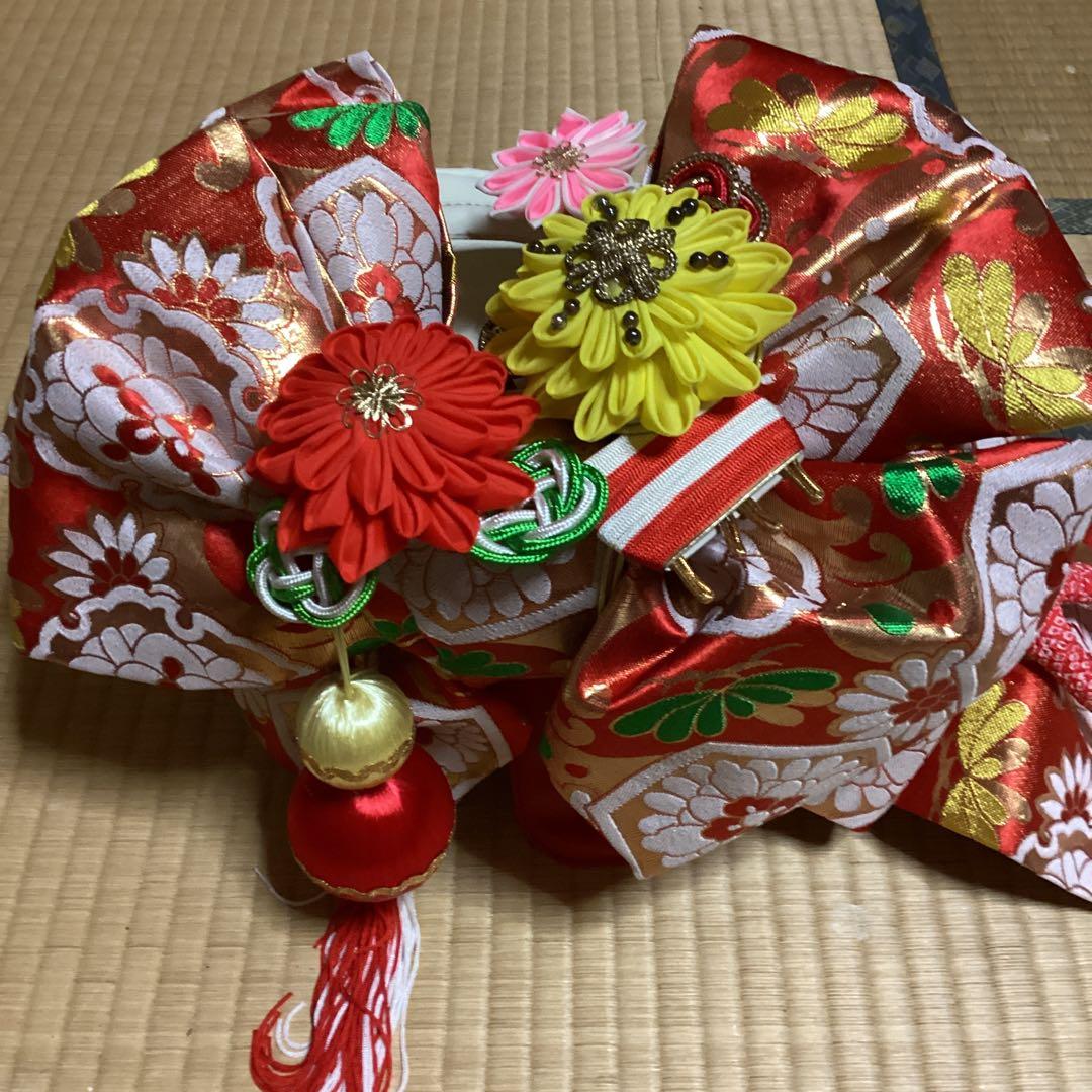 らいすです。七五三　7歳フルセット　帯幅19センチ　草履21センチ