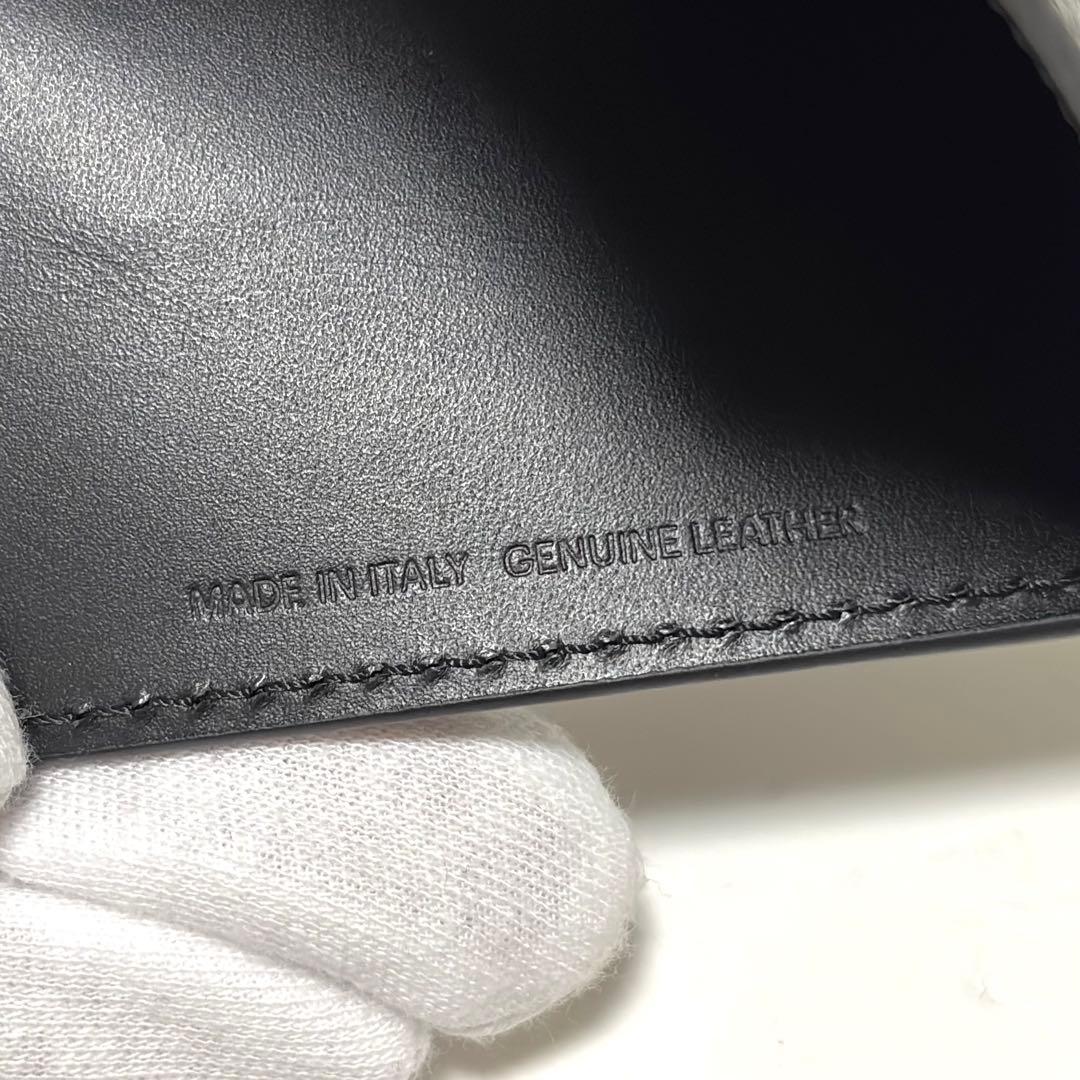 535✨極美品✨メゾンマルジェラ 三つ折り財布 4ステッチ レザー ブラック